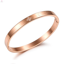 Cross Crystal Custom Stamp Rose Gold Stainless Steel Love Bangle Bracelet